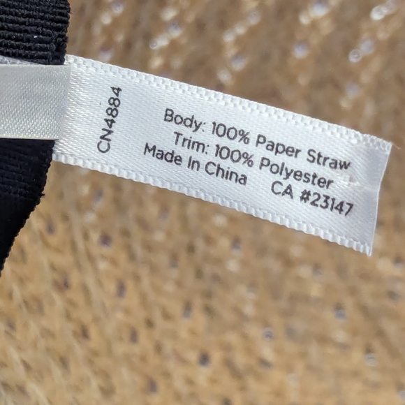 Talbots women's straw hat with black trim, one size - Picture 5 of 5